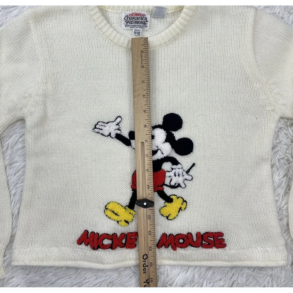 Vintage 60-70s Mickey Mouse Disney V Neck Tennis Golf Sweater Size‎ 11-12 Kids - Picture 3 of 9
